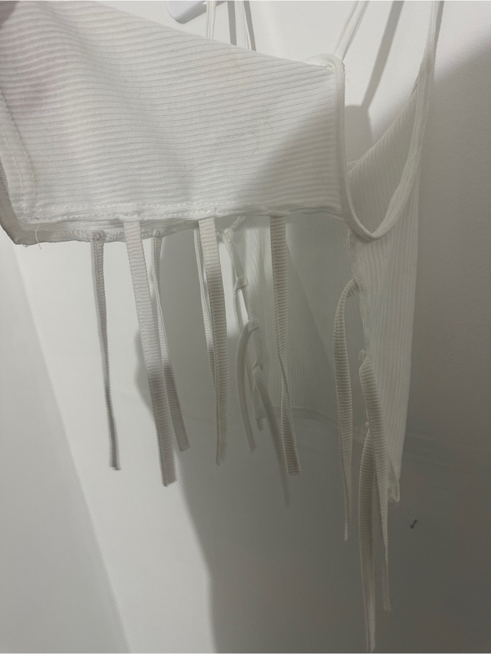 Nasty Gal White Ribbed Side-Tie Cami - Picture 4 of 4